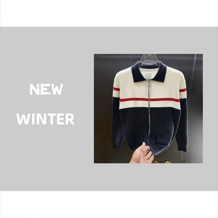 VOUTION (YY8899) 25秋冬针织立领拉链开衫刺绣毛衣针织衫