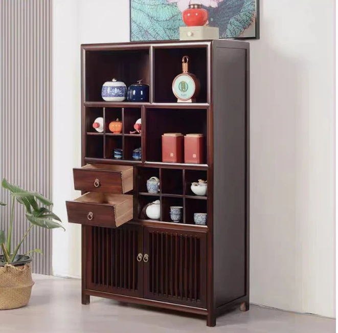 匠心  老榆木 置物架 全实木展示架加厚板