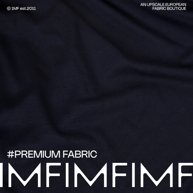 JIS面料 . WO.羊毛面料深藏青羊毛针织连衣裙布料幅宽154CM