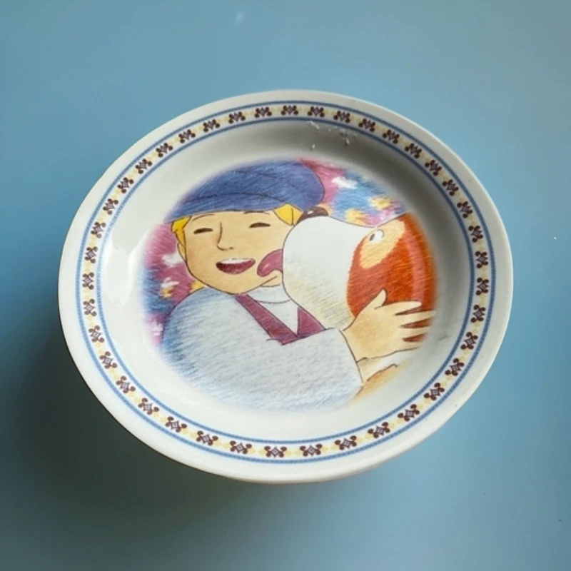 日式宫崎骏画风复古小盘子陶瓷
