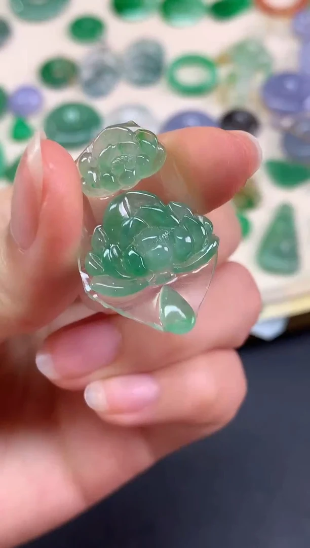 未镶嵌定制翡翠毛货翡翠一套|2500