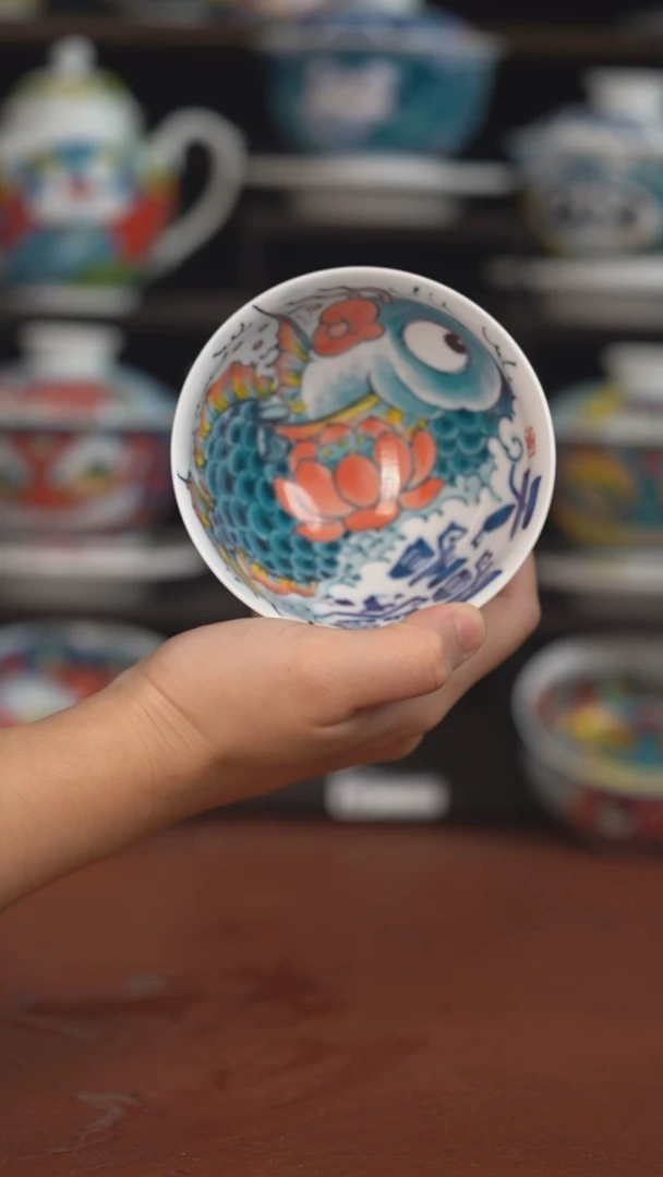老师作品神仙鱼鸡心杯 （微瑕福利 ）