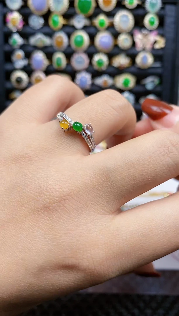 银S925镶嵌戒指翡翠191