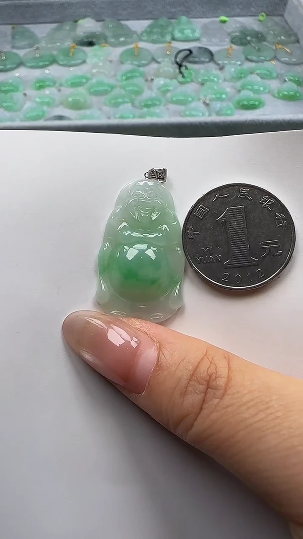 翡翠18K金镶嵌吊坠(不含链)佛