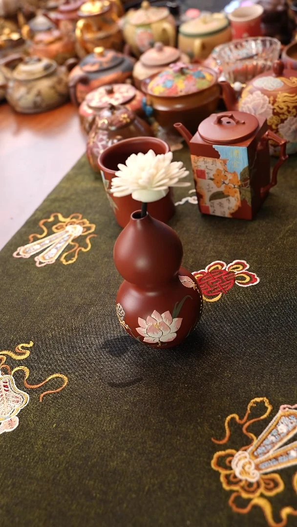 茶壶紫砂葫芦花瓶
