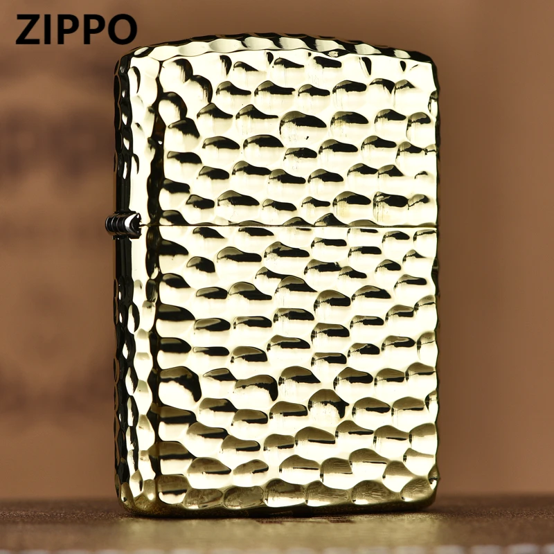 zippo打火机黄铜金色盔甲陨石坑收藏复古正品防风个性DY9912QT