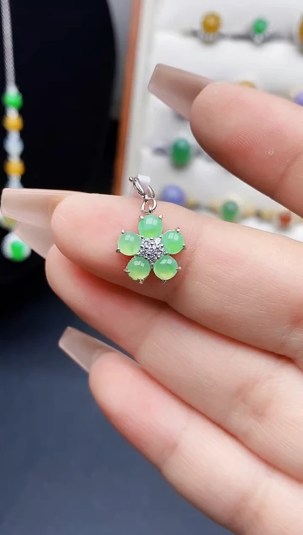 银S925镶嵌戒指翡翠2195