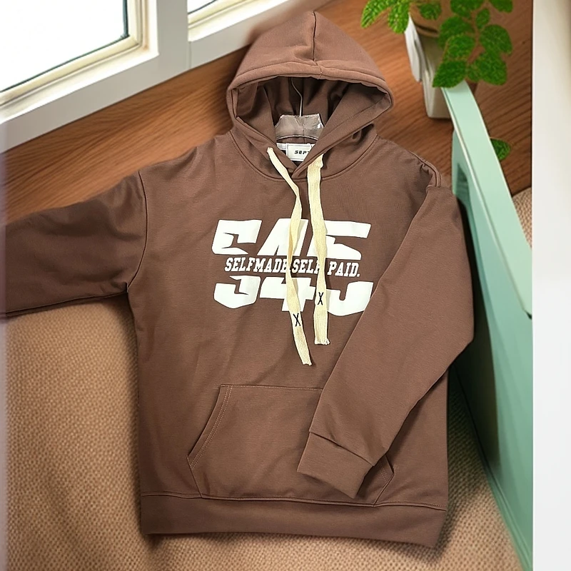 美式复古字母秋冬季慵懒休闲宽松连帽卫衣女情侣帽衫外套