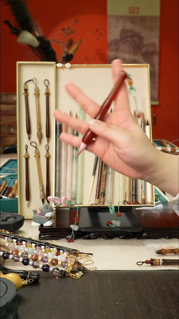 1号孤品高货毛笔链接 清水试笔 蘸墨不退