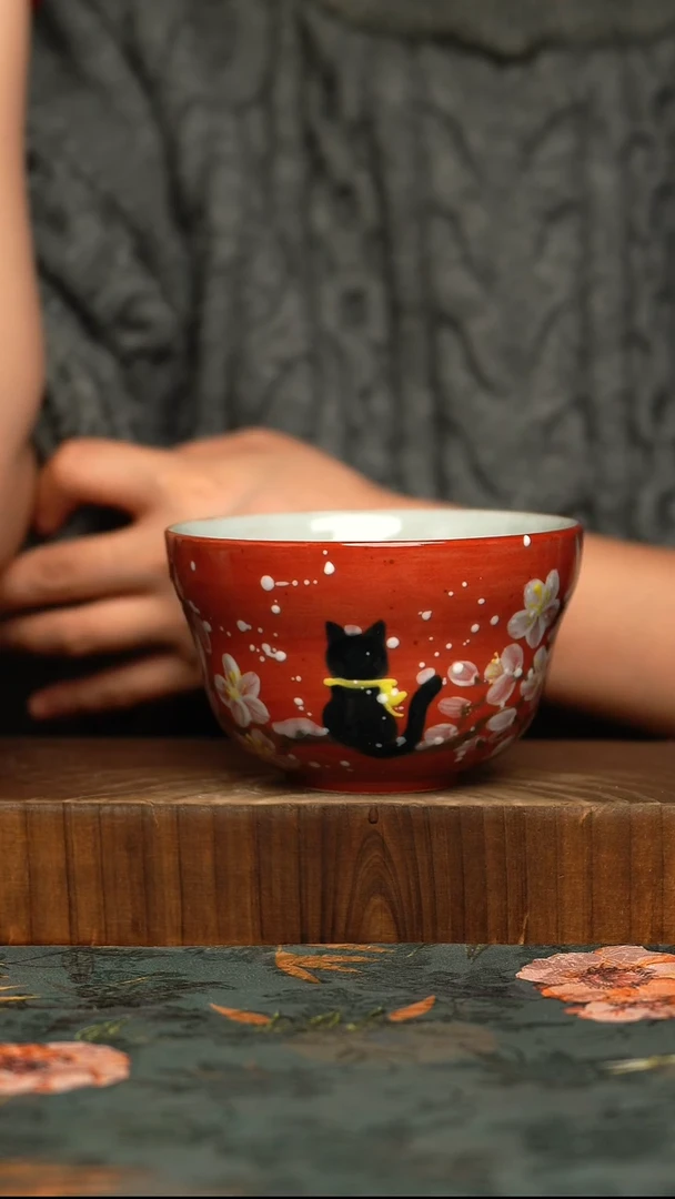 杯釉下彩手工手绘同款陶器