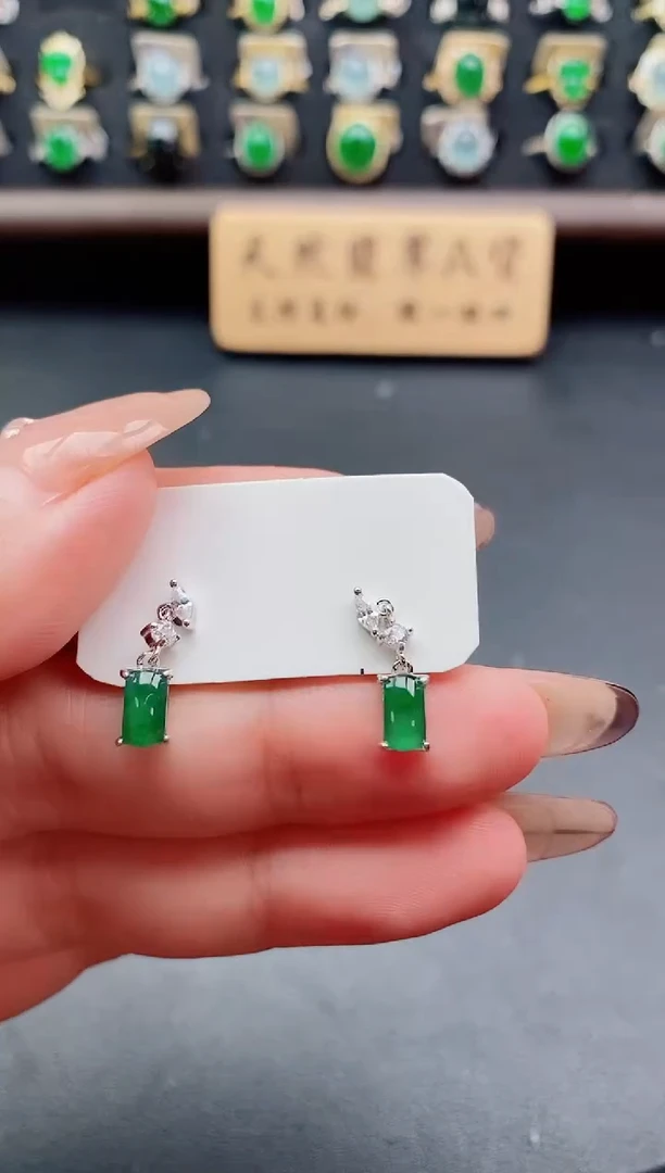 银S925镶嵌戒指翡翠1