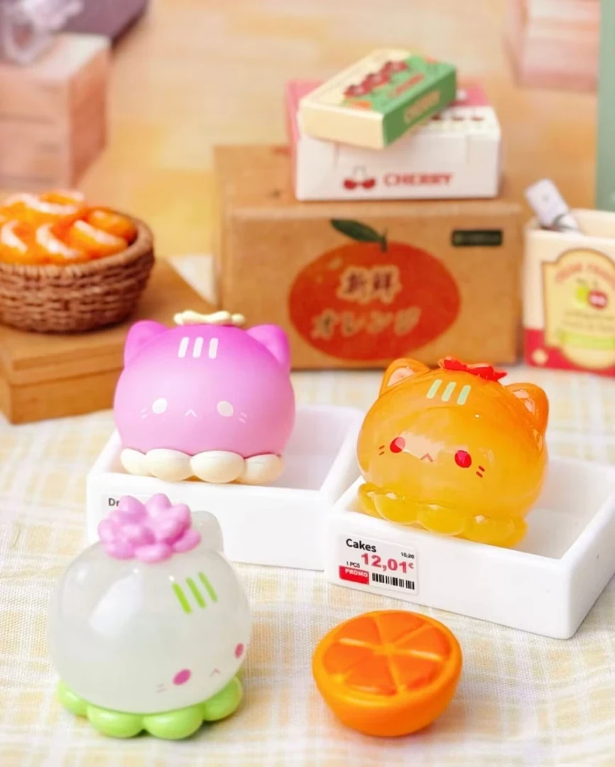 【代拆】草莓慕斯塔章鱼喵喵水果集市系列萌粒盲盒潮玩摆件礼物