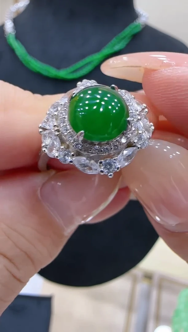【闪购商品】翡翠戒指银S925镶嵌团购多样性发一件