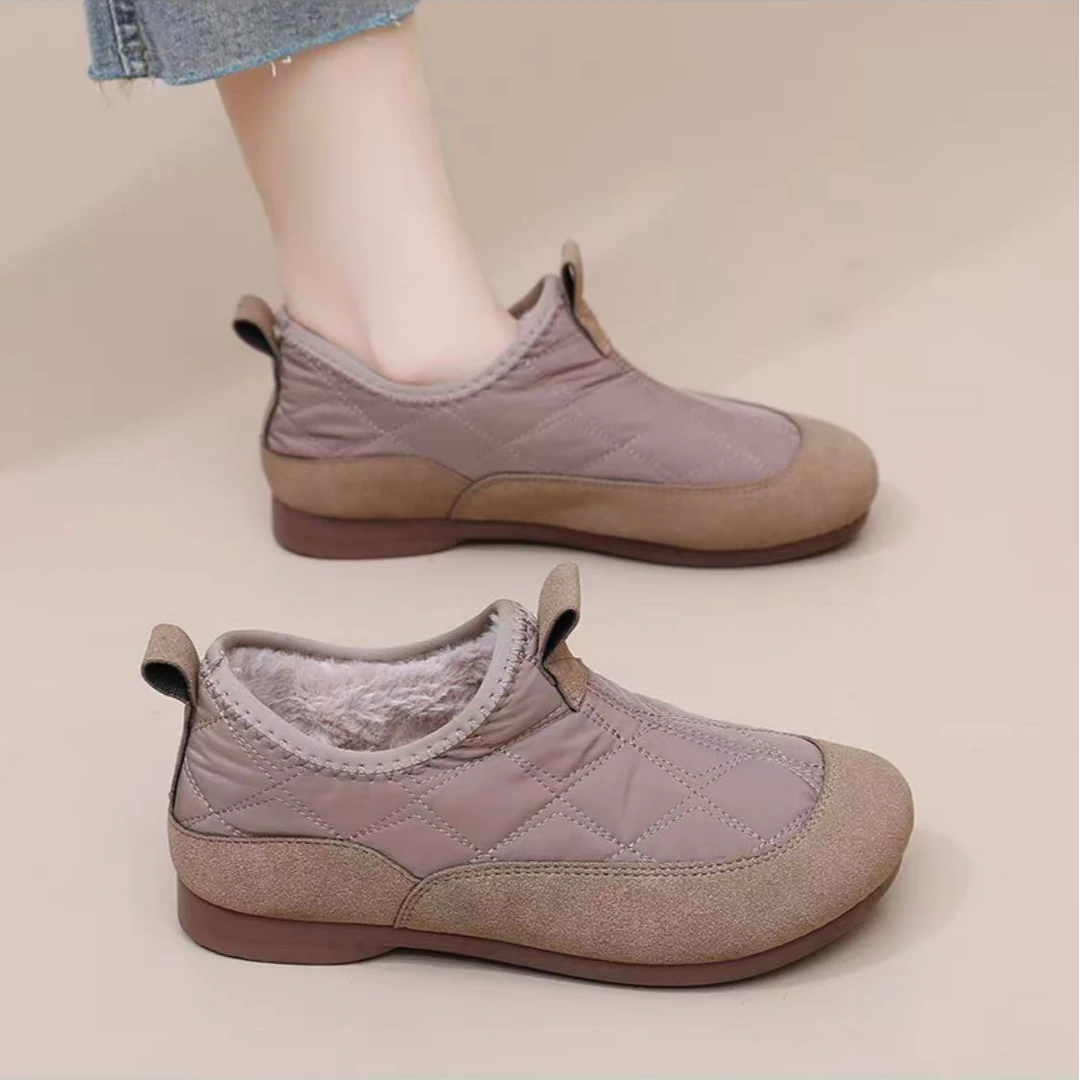 W冬季新款老北京布鞋女棉鞋加绒加厚保暖妈妈鞋防滑雪地靴子