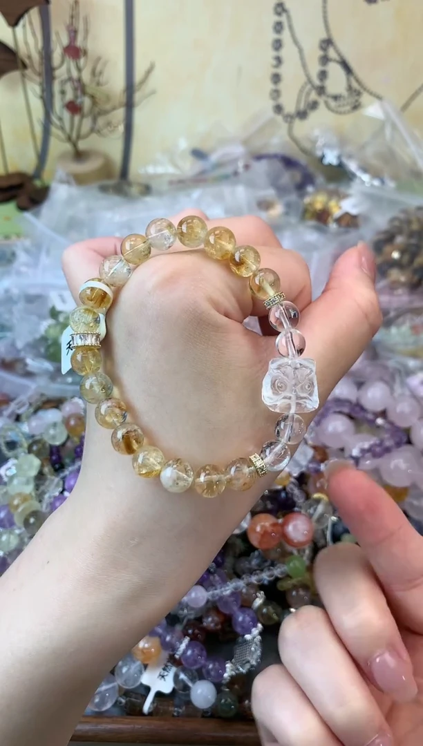 黄晶手链未镶嵌433手串