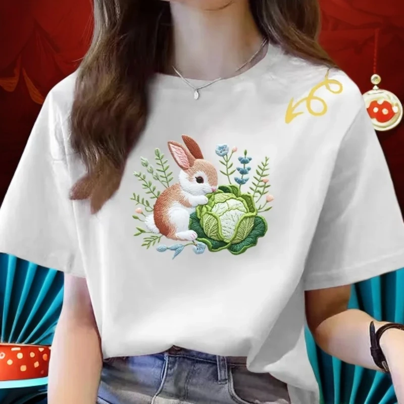 【印花款】休闲显瘦百搭印花t时尚圆领半袖