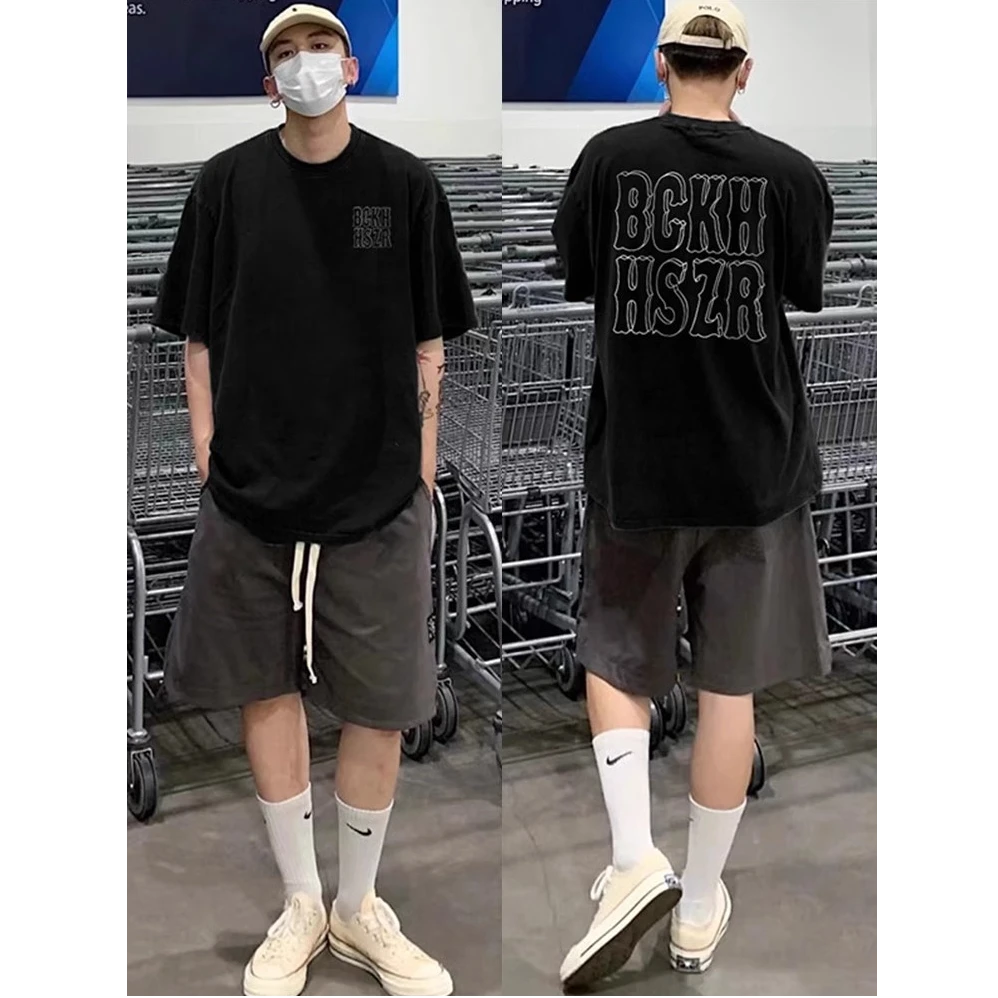 夏季大码300斤美式宽松短袖t恤男纯棉百搭半截袖上衣ins潮牌圆领