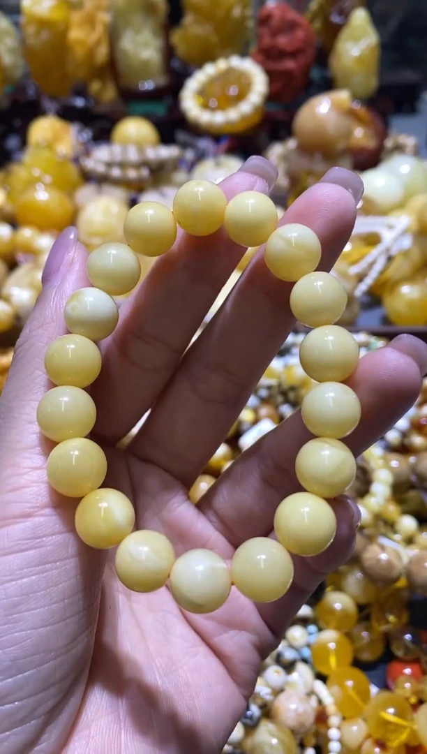 裸石蜜蜡未镶嵌手串