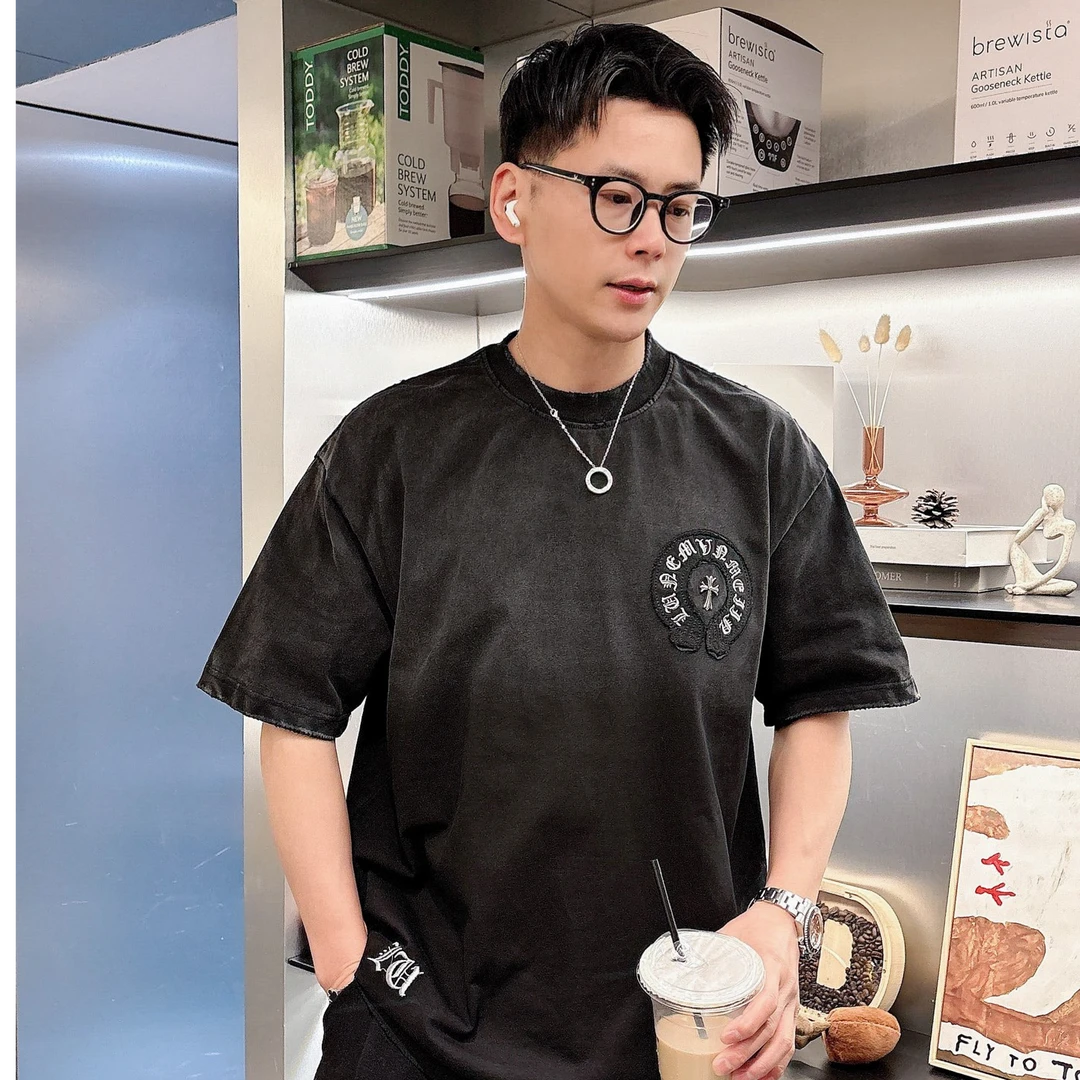 克某加十字架马蹄克罗心梵文T恤
