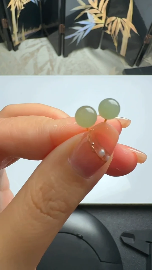 和田玉未镶嵌耳饰JJD0526YDY1058多样性发一对