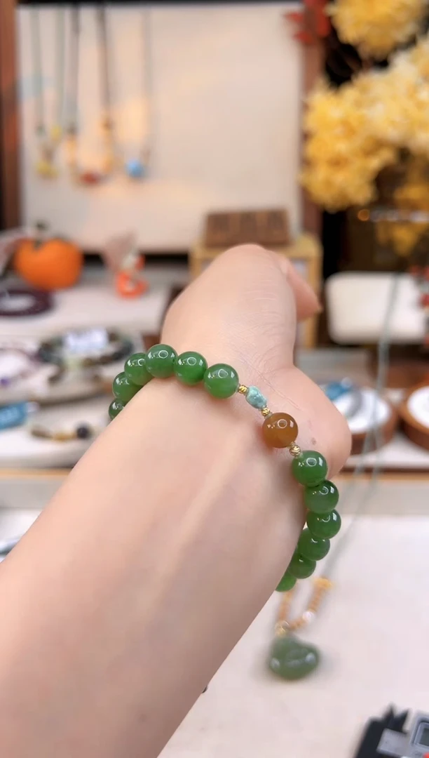 【闪购商品】和田玉手饰18K金镶嵌@@E921D013436