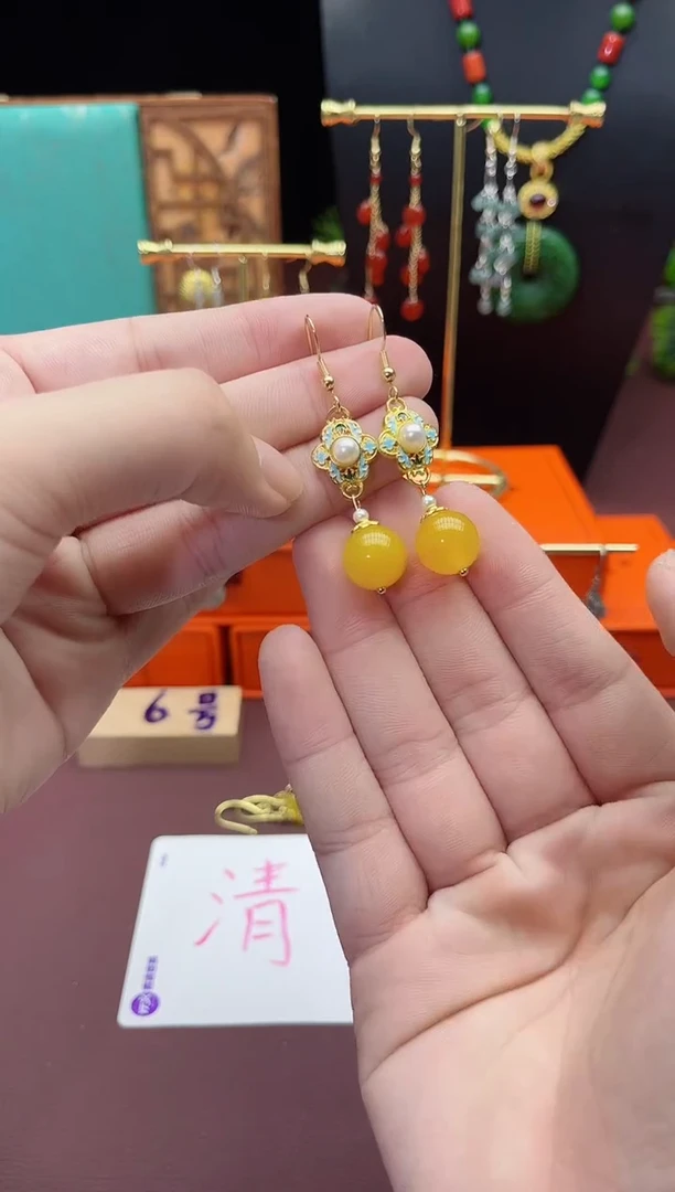 银S925镶嵌耳饰玛瑙/玉髓333