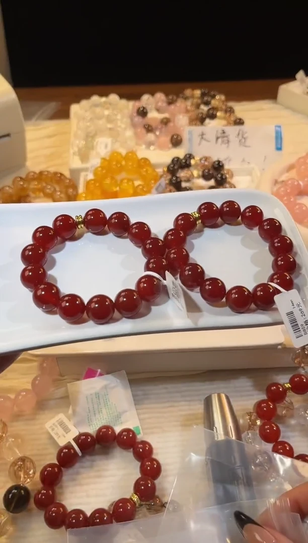 未镶嵌手链水晶多样性发一Q52红玛瑙14mm