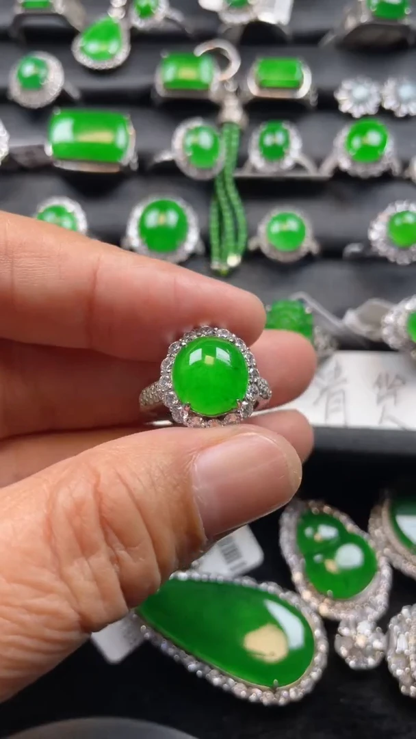 【闪购商品】翡翠戒指银S925镶嵌翡翠