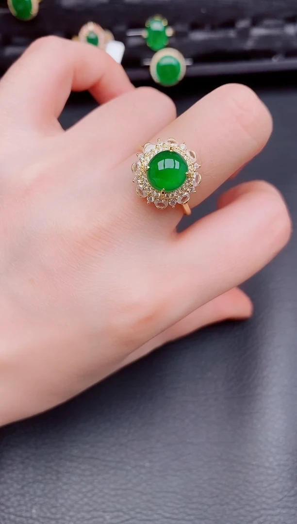 【闪购商品】翡翠戒指银S925镶嵌天然a货翡翠299