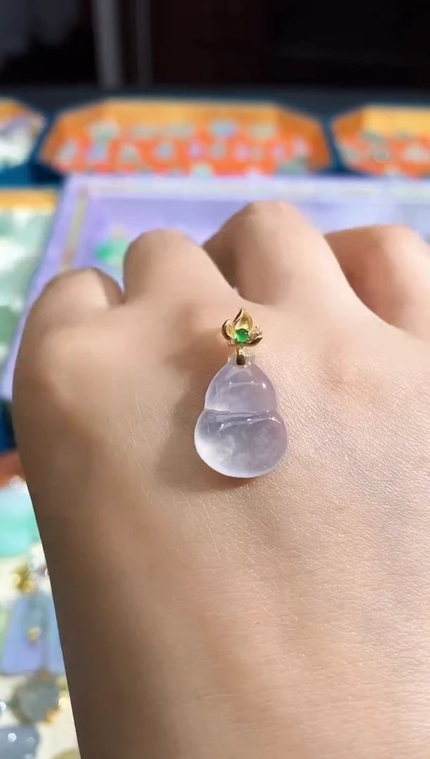 翡翠18K金镶嵌颈饰250604049