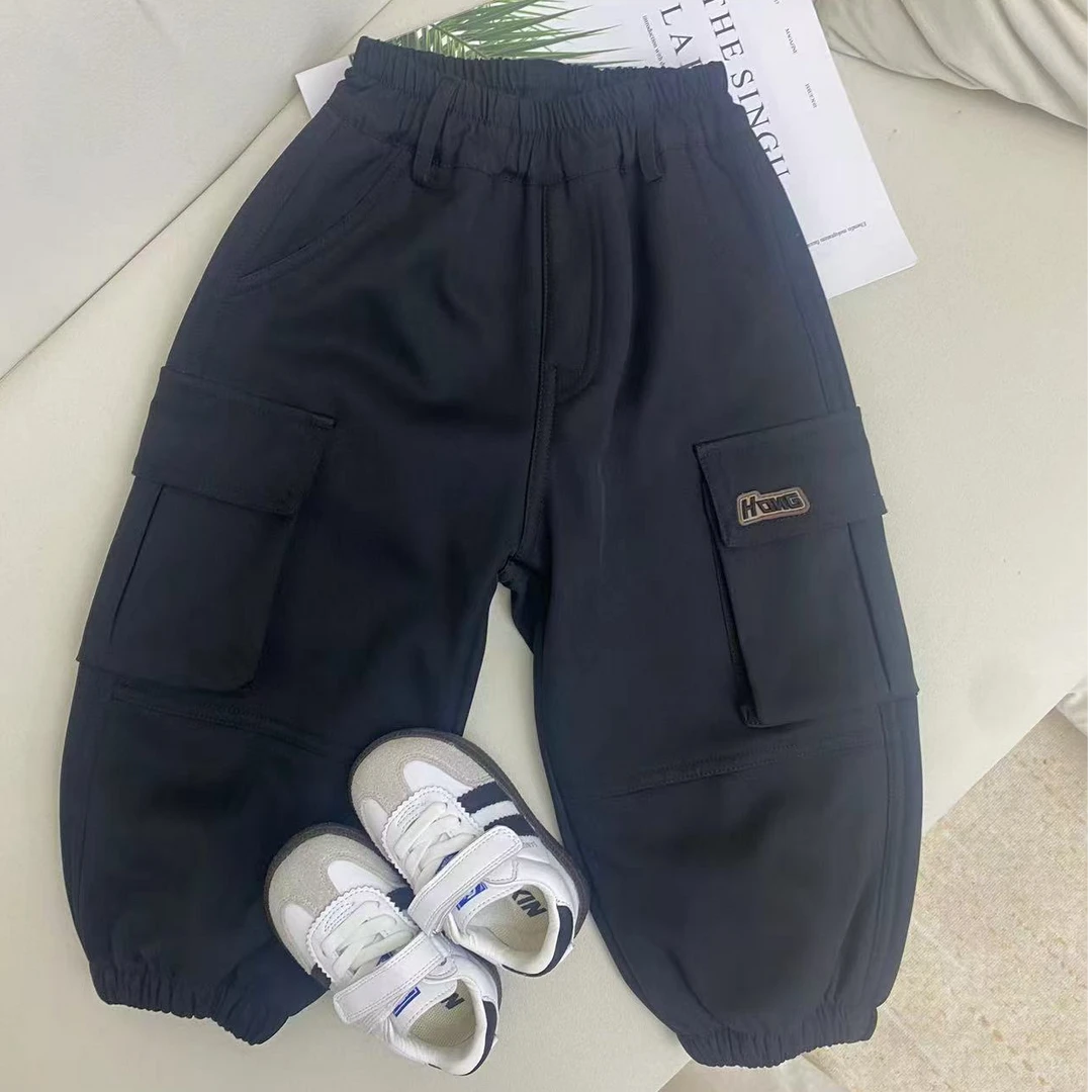 【DM4】冬季男女童百搭洋气加绒加厚童装工装裤