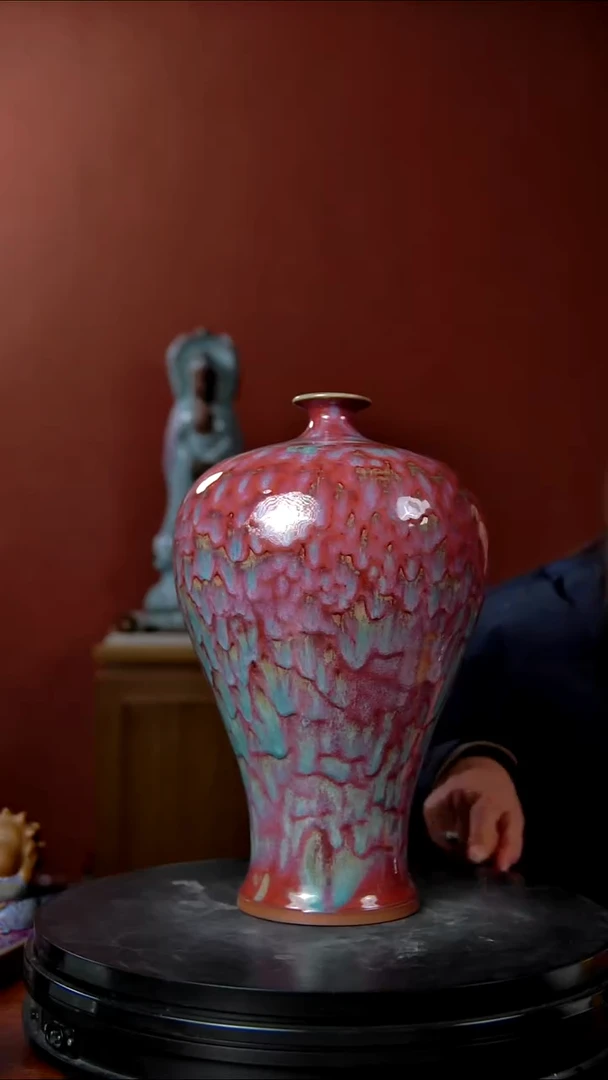 摆件大宋官窑  【柴烧手拉瓶】