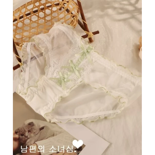 甜美轻奢女三角内裤纯欲三角裤中腰舒适蕾丝洛丽塔风法式透气