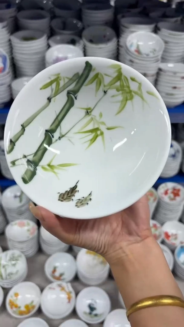 瓷片景德镇高温陶瓷食品级手绘釉中彩-壮壮碗
