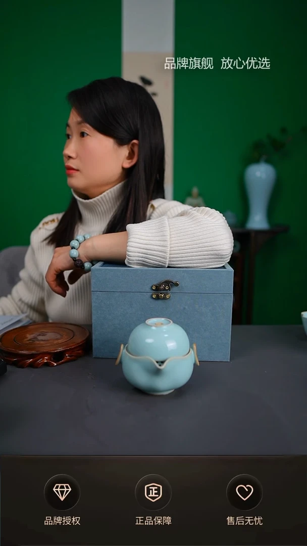 【闪购商品】一级玉松天青笑口常开手抓壶