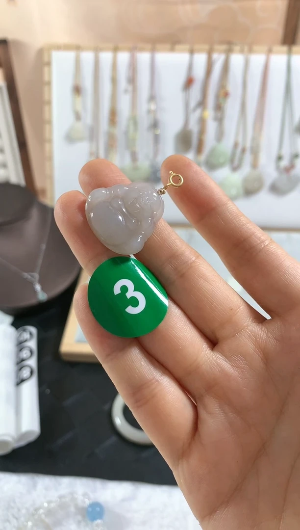 和田玉未镶嵌颈饰佛公3