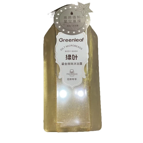 绿叶花样年华鎏金微珠沐浴露黄色 500ml