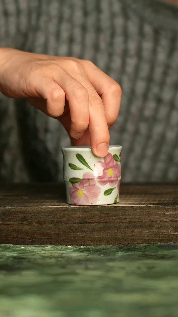 陶瓷青诗集手工手绘瓷器