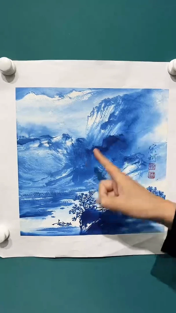 国画宋轲-1平尺-写意山水-《又见青花》