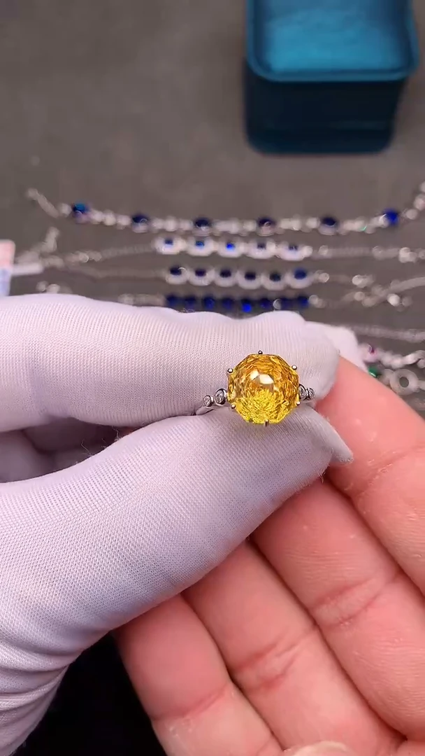 【闪购商品】彩色蓝宝石戒指银S925镶嵌.......