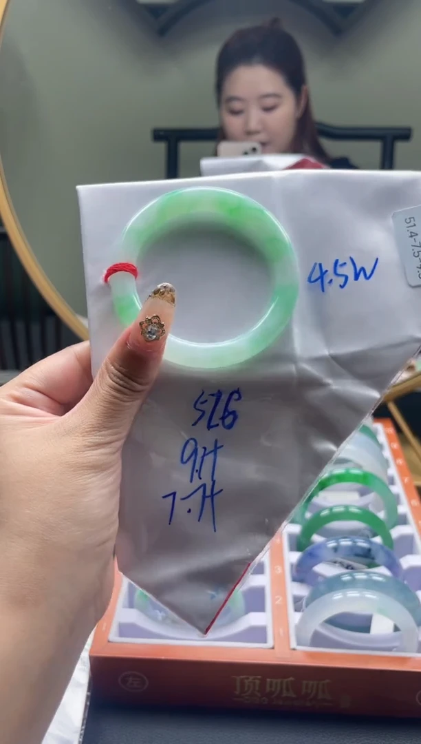 未镶嵌手镯翡翠【顶呱呱珠宝】天然缅甸A货翡翠手镯51.6圆条