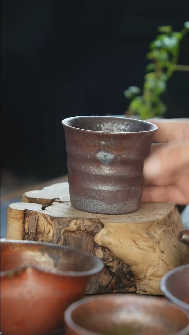 紫砂全手工直筒咖啡杯