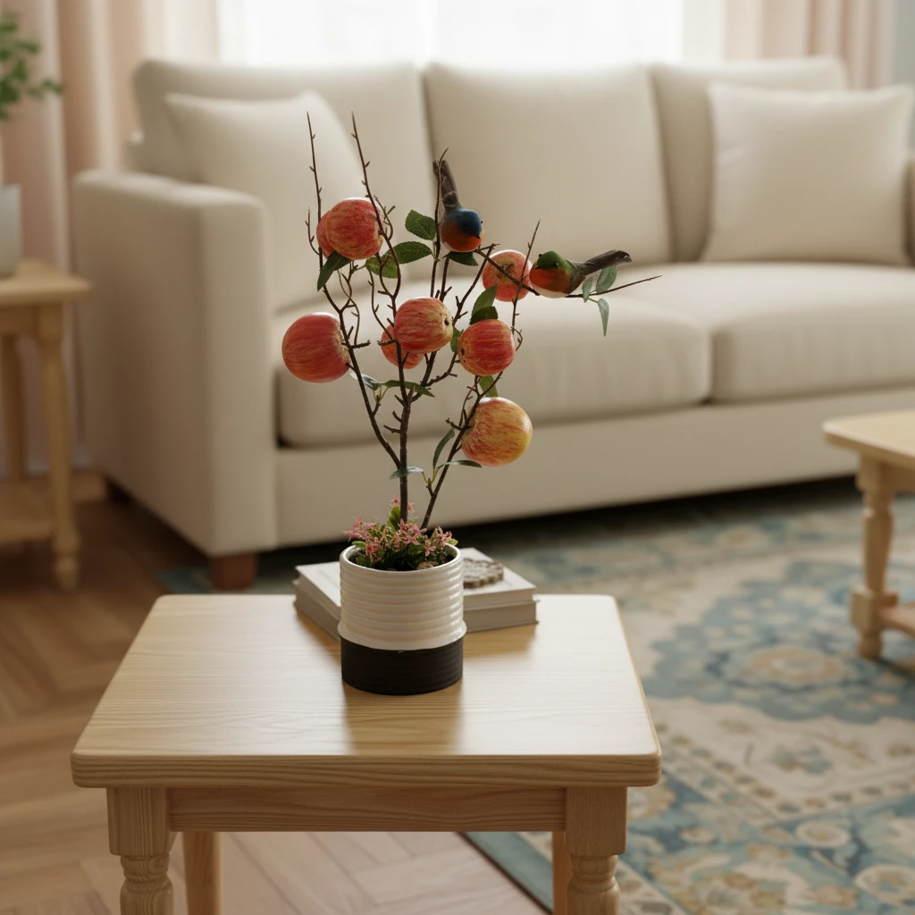 平安到家 仿真苹果树盆栽 免养护不凋谢