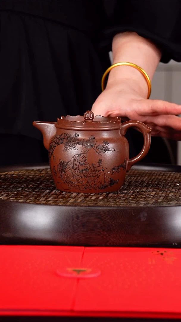 茶壶紫砂杨菲  僧帽101 老紫泥 300毫升 拍拍证书