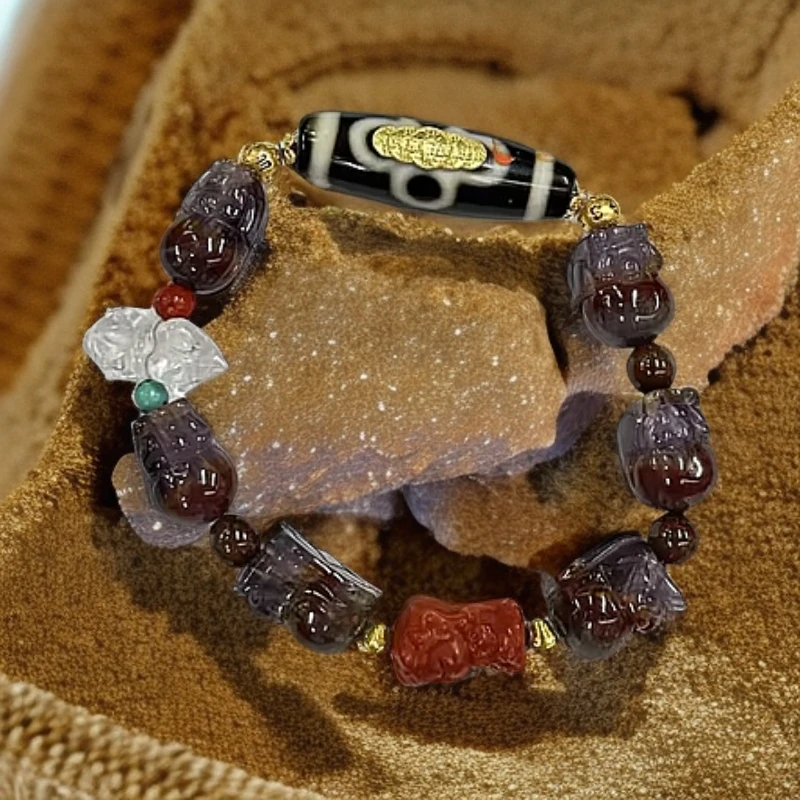 【城丽】九紫极光吸才貔貅阵手串/条（多样性发货）STZ-2838