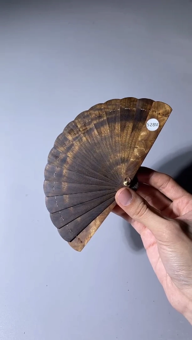【闪购商品】金丝楠木雕528号10cm阴沉金丝楠迷你扇