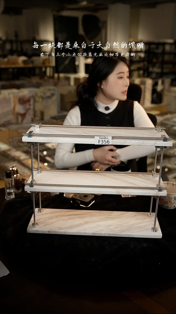 大理石f356大理石三层置物架