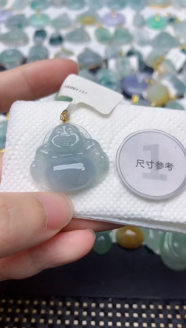 颈饰18K金镶嵌翡翠天然缅甸A货翡翠