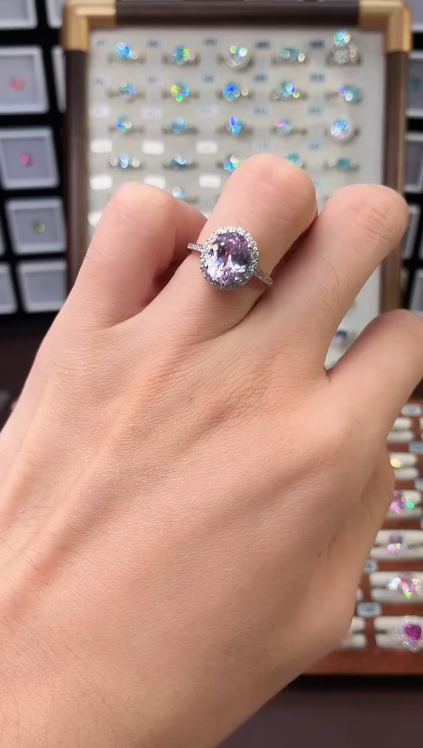 戒指彩色蓝宝石银S925镶嵌1888