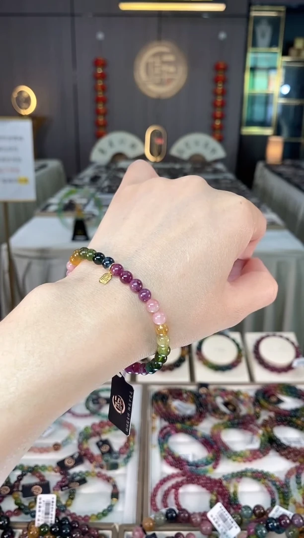 未镶嵌老矿碧玺单圈手串5mm+碧玺hon多样性发一条